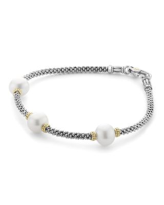 LAGOS 18K Gold and Sterling Silver Luna Rope Bracelets with Cultured Freshwater Pearls