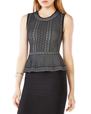 BCBGMAXAZRIA Jaylenne Peplum Top