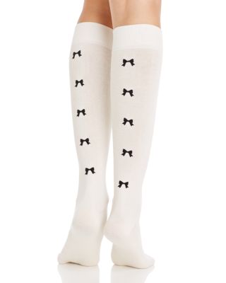 kate spade new york Flocked Bow Knee-High Socks