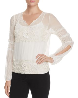 Elie Tahari Maeve Embellished Silk Blouse