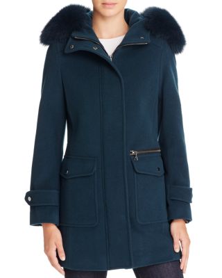 Trina Turk Addilyn Fox Fur Walker Coat