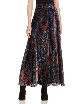 Free People Velvet Burnout Maxi Skirt