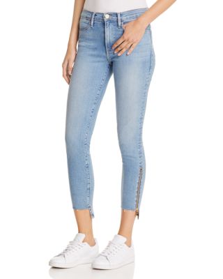 FRAME High Skinny Raw Staggered Jeans in Jackson