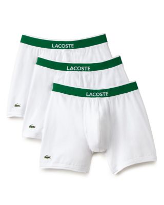 Lacoste Branded Pack Of Three Stretch-cotton Trunks In White