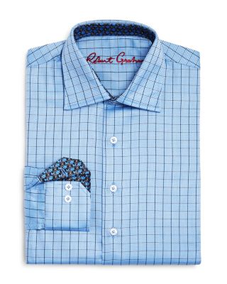 Robert Graham Boys' Windowpane Plaid Button Down Dress Shirt - Sizes S-XL