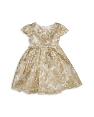 Biscotti Infant Girls' Swirl Pattern Embroidered Overlay Dress - Sizes 12-24 Months