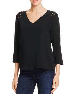 Cooper & Ella Adel Lace-Up Blouse