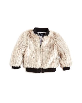 Bardot Junior Infant Girls' Faux Fur Bomber Jacket - Sizes 12-24 Months