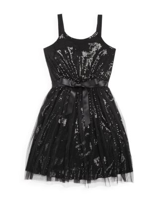 US Angels Girls' Tulle Overlay Sequined Dress - Sizes 7-16