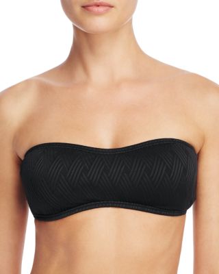 VINCE CAMUTO Weave Texture Bandeau Bikini Top