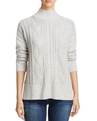 Sanctuary Mock Neck Cable Knit Sweater