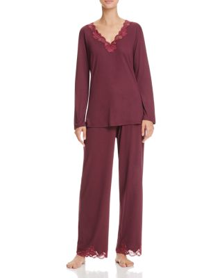 Natori Zen Floral Long Sleeve V-Neck Pajama Set