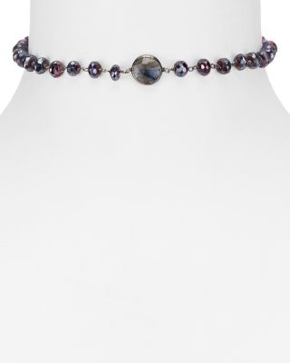 Ela Rae Libi Grand Mystic Garnet & Labradorite Necklace, 12