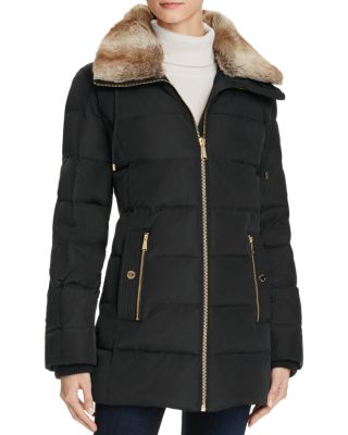 MICHAEL Michael Kors Faux Fur-Trimmed Coat