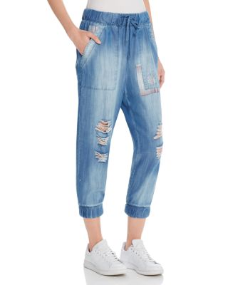 Bella Dahl Distressed Chambray Jogger Pants