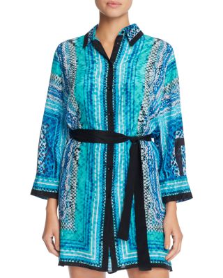 Gottex Snake Charmer Silk Shirt Dress Cover Up