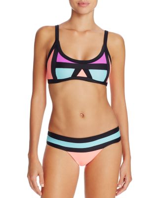 PilyQ Color Block Bikini Top & Color Block Bikini Bottom