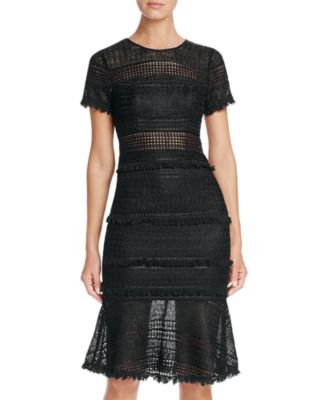 Bariano Lace Fringe Trim Dress