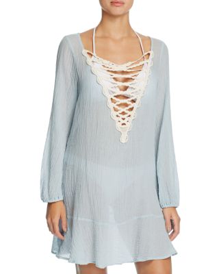 Eberjey Sea Breeze Natalya Lace Up Swim Cover Up