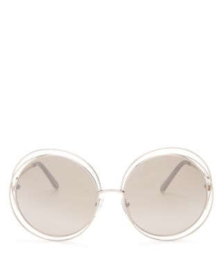 Chloé Carlina Round Oversized Sunglasses, 62mm