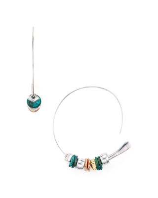 Robert Lee Morris Soho Beaded Threader Hoop Earrings