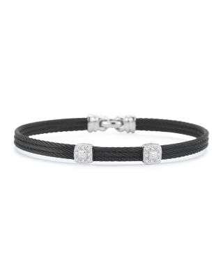 ALOR Diamond Black Cable Bangle