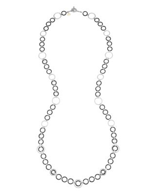 ALOR Black & Gray Cable Loop Necklace, 36