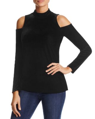 Design History Velvet Cold Shoulder Top