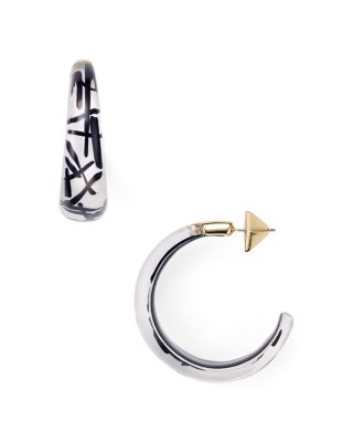 Alexis Bittar Lucite Futurist Hoop Earrings