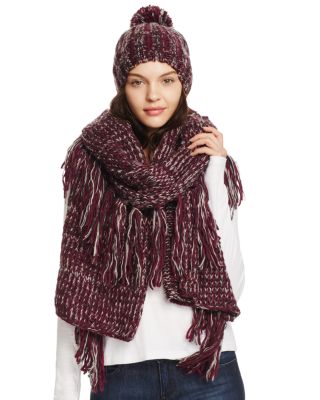 Rebecca Minkoff Chunky Mélange Slouch Hat & Blanket Scarf