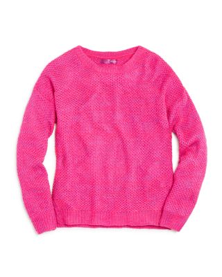 AQUA Girls' Waffle Knit Wool Sweater - Sizes S-XL