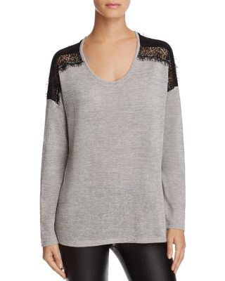 Love Scarlett Lace Shoulder Spade Dye Pullover - 100% Bloomingdale's Exclusive