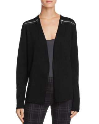 Love Scarlett Zip Shoulder Open Front Cardigan