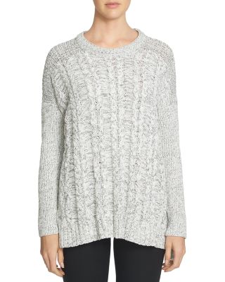 1.STATE Drop Shoulder Cable Front Sweater