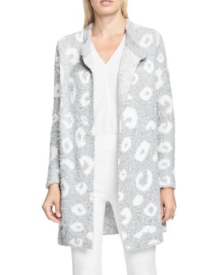 VINCE CAMUTO Leopard Print Jacquard Cardigan