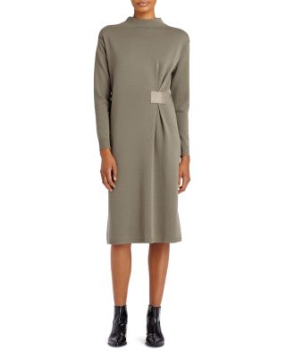 Lafayette 148 New York Side Tab Wool Sweater Dress