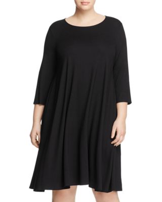 Eileen Fisher Plus Three-Quarter Sleeve Tee Dress