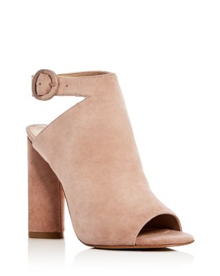 KENDALL and KYLIE Gigi Suede Peep Toe High Heel Booties