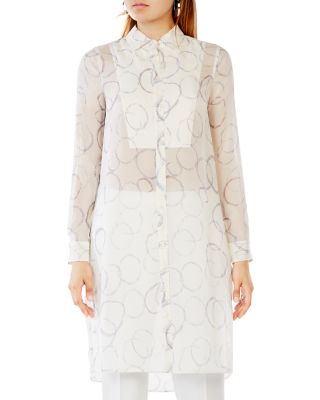 BCBGMAXAZRIA Taylur Printed Silk Shirt