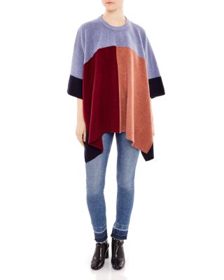 Sandro Nora Wool Poncho-Style Sweater