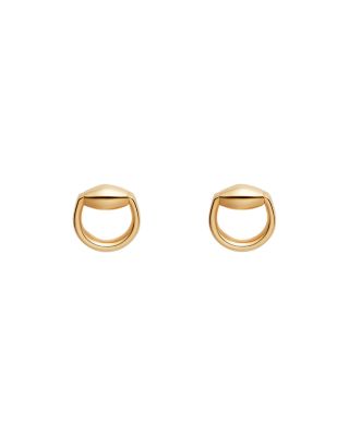 Gucci 18K Yellow Gold Horsebit Stud Earrings