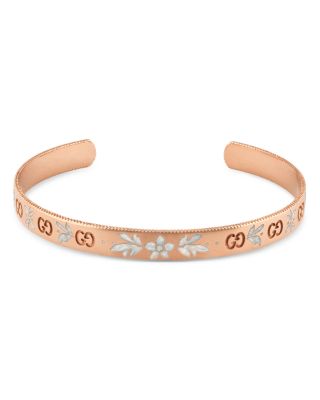 Gucci 18K Rose Gold and White Mystic Icon Blooms Cuff