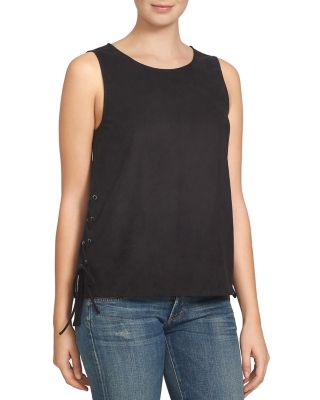 1.STATE Faux Suede Lace-Up Side Top