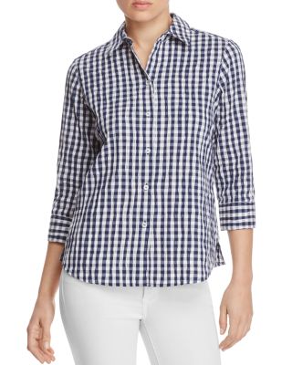 Foxcroft Sue Crinkled Gingham Button Down Shirt