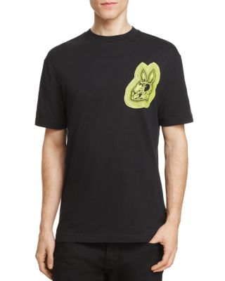 Mcq By Alexander Mcqueen Mcq Alexander Mcqueen Bunny Graphic Tee In Dark Black/lime