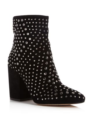Vince Camuto Drista Studded Block-heel Booties Women's Shoes In Black
