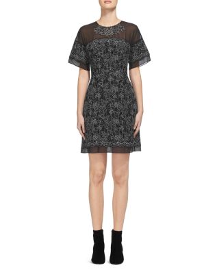 Whistles Avril Floral Lace Dress In Black Multi | ModeSens