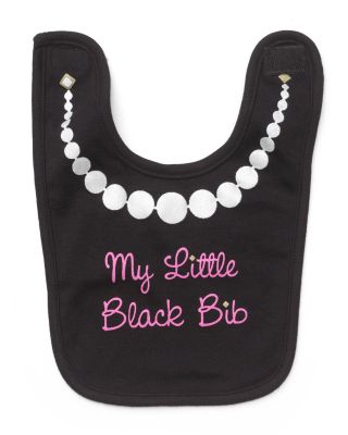 Sara Kety My Little Black Bib with White Pearls