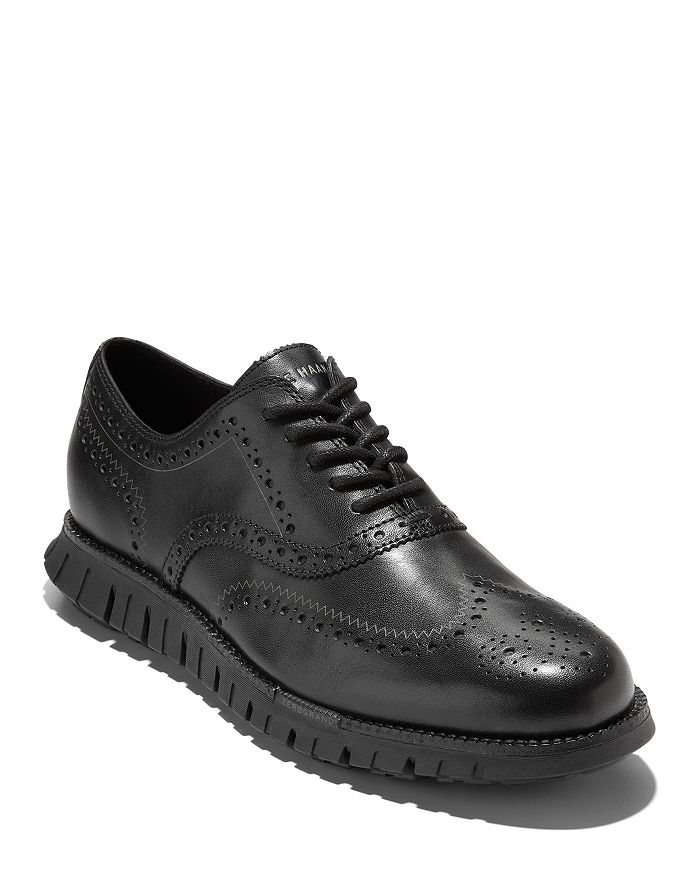 Cole Haan Men s ZEROGRAND Remastered Lace Up Wingtip Oxford Dress Shoes Black Black 9 Shoes Free Shipping BeyondStyle