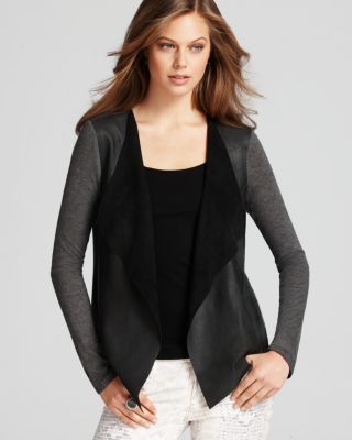 Michael Stars Jacket - Drape Front Leather | Bloomingdale's